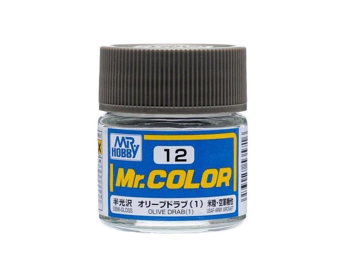 GSI CREOS C012 Mr. Hobby C12 Semi-Gloss Olive Drab Acrylic Hobby Paint (10ml)