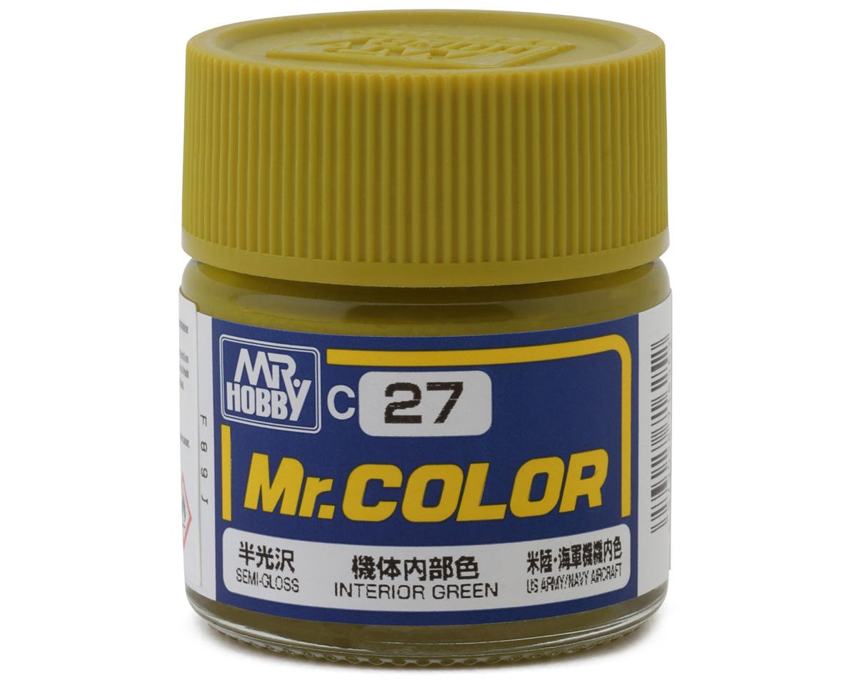 GSI CREOS C027 Mr. Hobby C27 Semi-Gloss Interior Green Acrylic Hobby Paint (10ml)