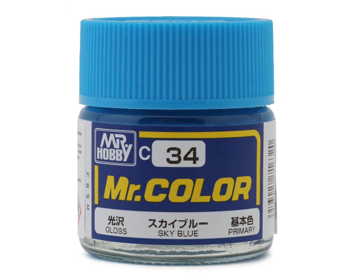 GSI CREOS C034 Mr. Hobby C34 Gloss Sky Blue Acrylic Hobby Paint (10ml)