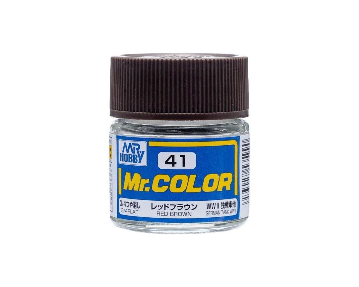 GSI CREOS C041  Mr. Hobby C41 Flat Red Brown Acrylic Hobby Paint (10ml)