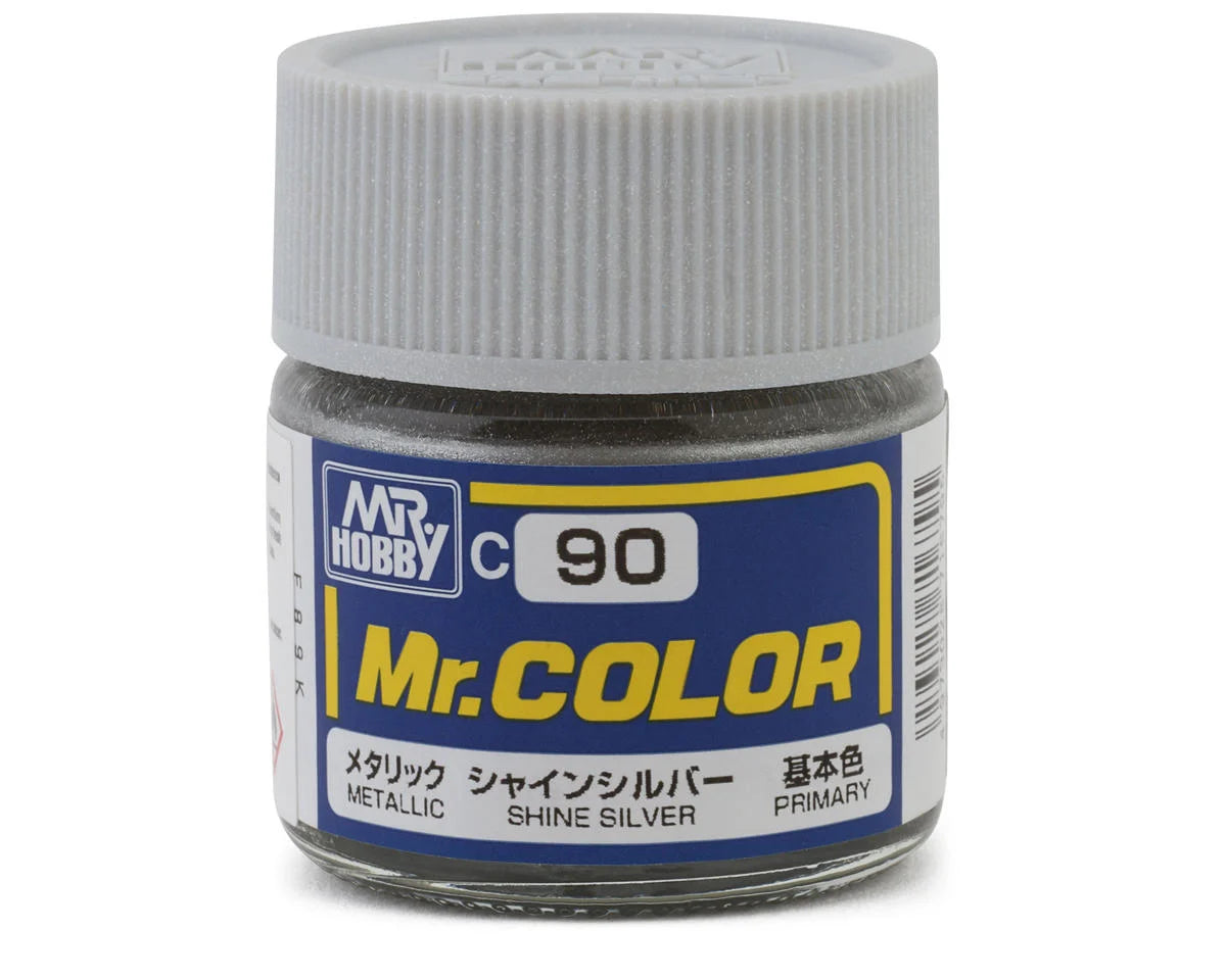 GSI CREOS C090 Mr. Hobby C90 Metallic Shine Silver Acrylic Hobby Paint (10ml)