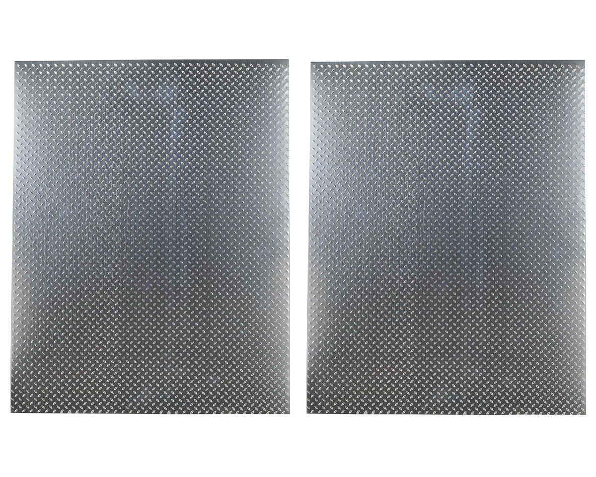 HOT RACING ACC1808DP Aluminum Scale Diamond Plate Sheet (Silver) (2) (22x28cm)