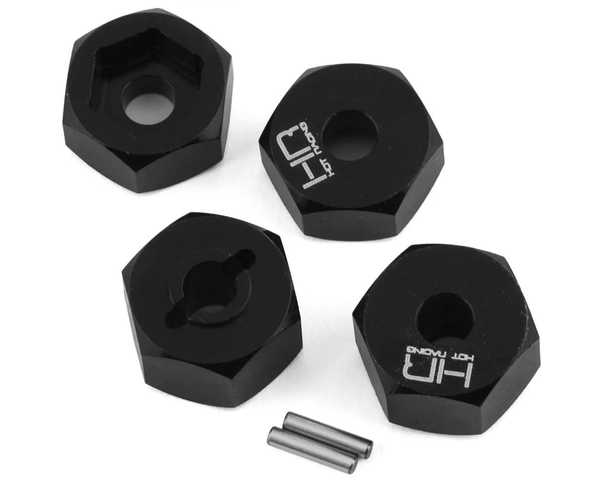 HOT RACING MTT10M01 Mini-T 2.0/Mini-B 12mm Aluminum Hex Set (Black) (4)
