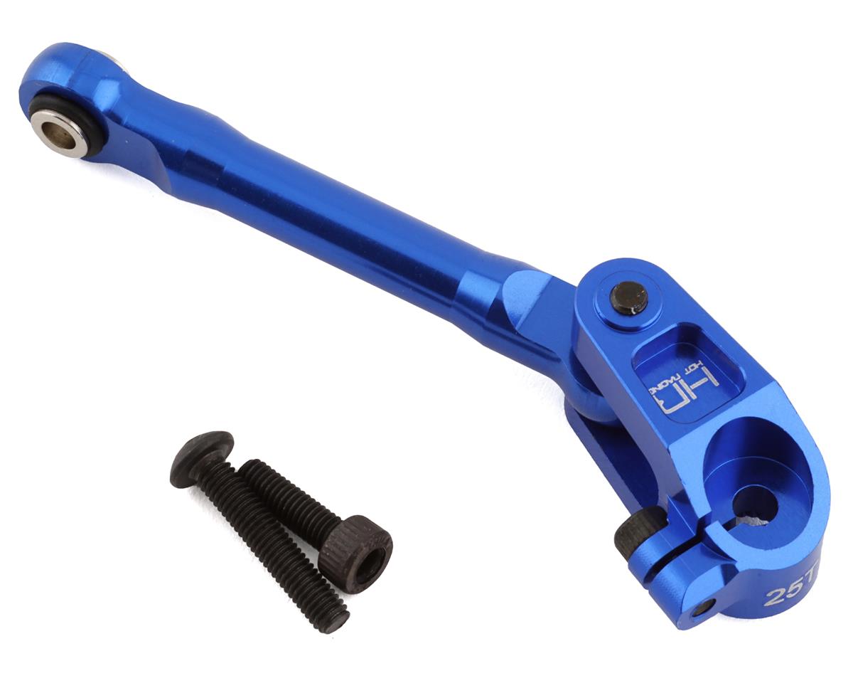 HOT RACING MXX48SA25 Traxxas Maxx Aluminum Fixed Steering Link w/25T Servo Arm (Blue)