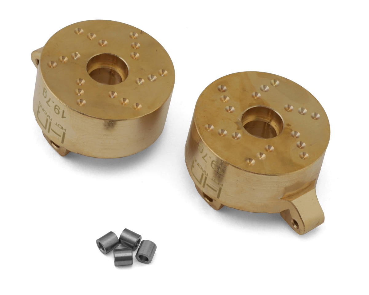 HOT RACING SXTF21XH Axial SCX24 Extra Heavy Brass Front Steering Knuckles (2) (19.7g)
