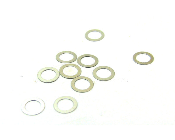 HOT RACING W3X Steel Shims, 3x4.4x0.1mm, (10pcs) m3x4.4x.1