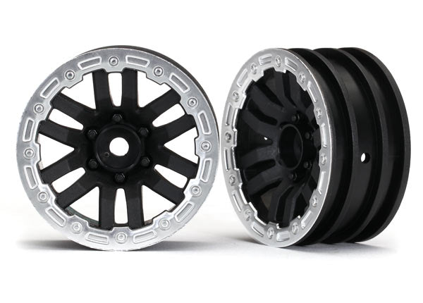 TRAXXAS 8271X 1.9" Black and Satin Chrome TRX Wheels (2)
