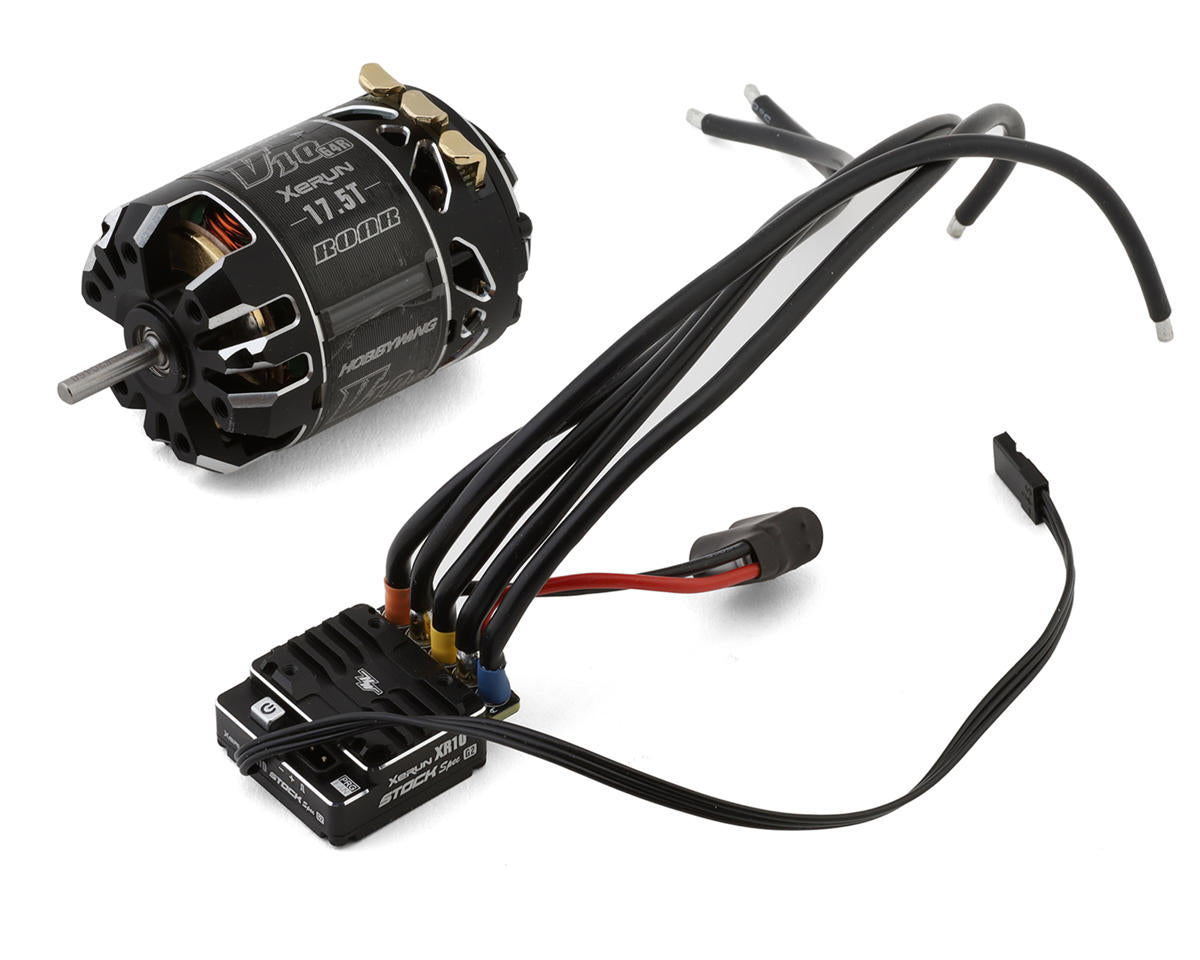 HOBBYWING 38020378 XR10 Stock Spec G2 Sensored Brushless ESC/V10 G4R Motor Combo (17.5T)