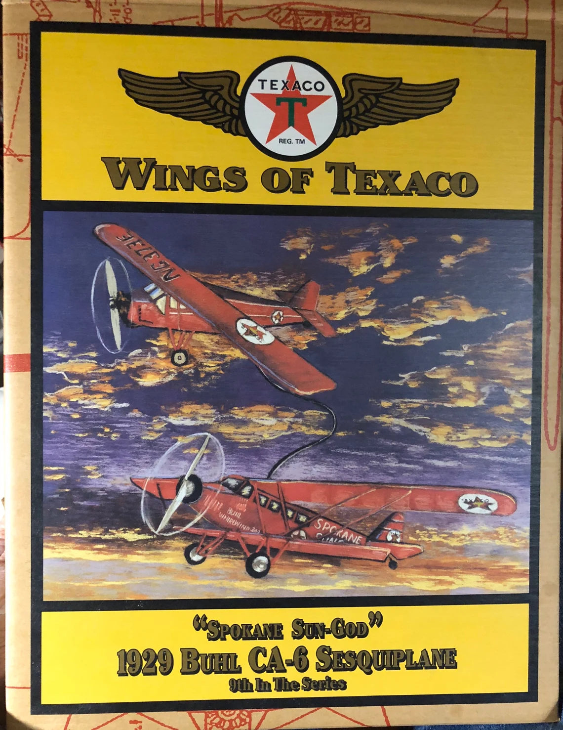 ERTL COLLECTIBLES 20211P Wings of Texaco "Spokane Sun-God" 1929 Buhl CA-6 Sesquiplane