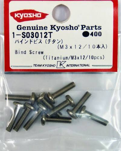 KYOSHO 1-S03012T Bind Screw(Titanium/M3x12/10pcs)