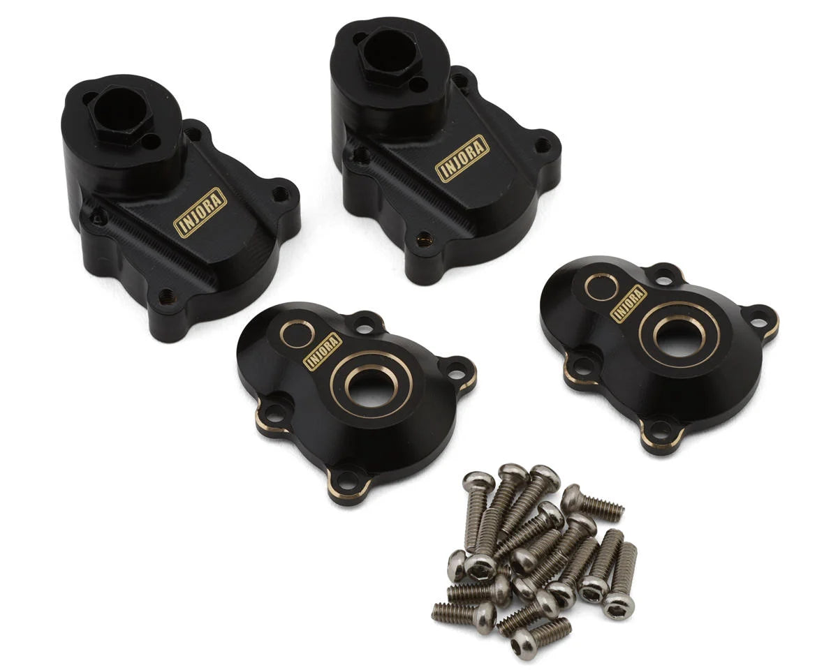 INJORA ASC18-05BK Redcat Ascent-18 Brass Rear Outer & Inner Portal Covers Set (Black) (45g Total Weight)