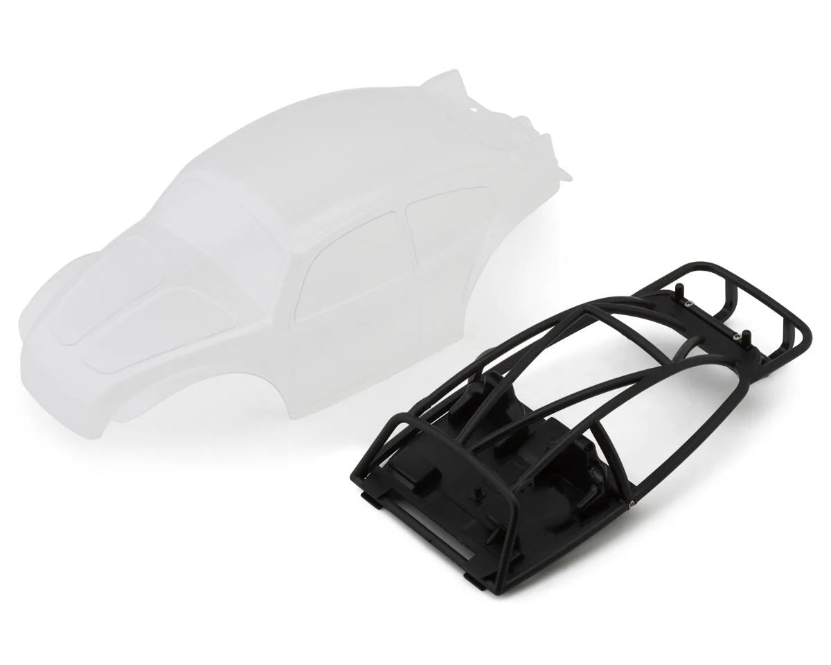 INJORA BUG24-CL Axial® SCX24 BUG24 1/24 Rock Crawler Body Set (Clear) (132mm Wheelbase) w/LED Light Bar & Interior