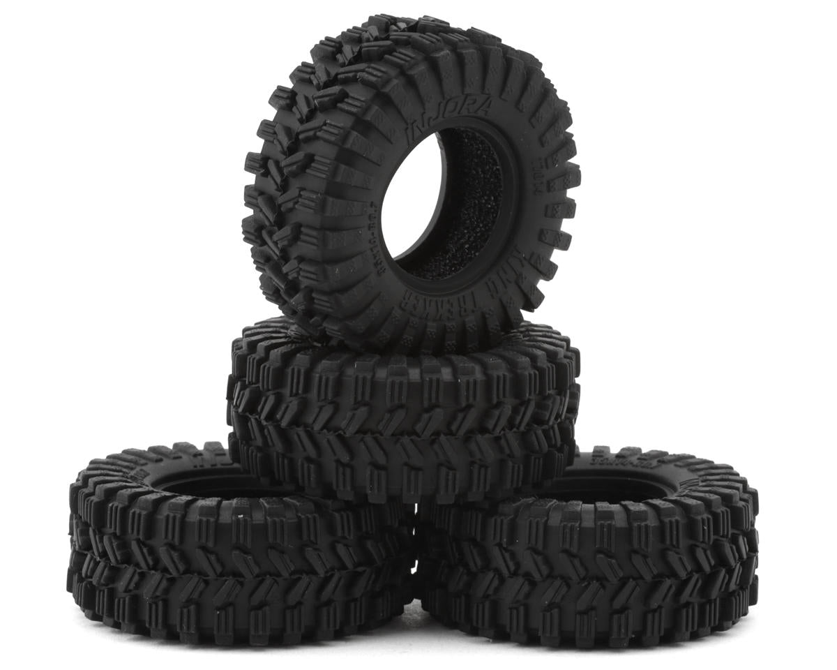 INJORA T7014 0.7" King Trekker Micro Rock Crawler Tires (4) (35mm OD) (S5) w/Foam Inserts