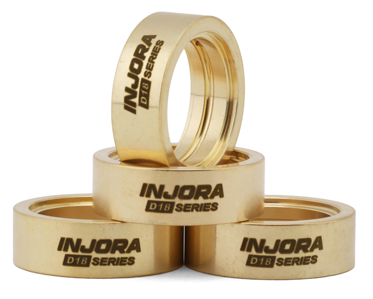 INJORA W7010-18-4 SCX30 0.7" D18 Beadlock wheels Brass Clamp Rings (4) (10g ea)