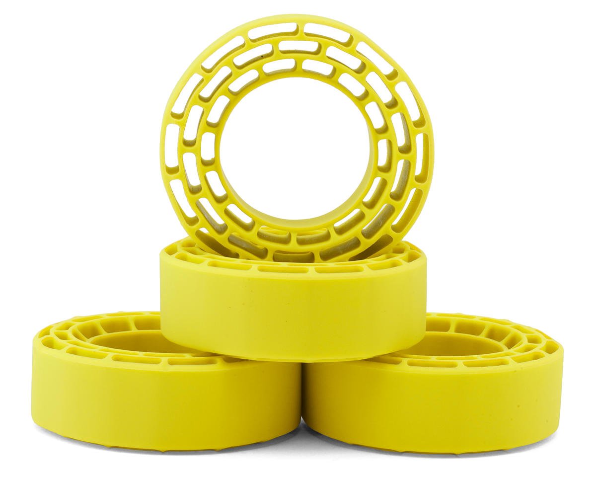 INJORA YQT-1320-1370YE 1.3" Cling On Micro Rock Crawler Tires Combo (4) (70mm OD) (S5) w/Super Soft Silicone Rubber Inserts