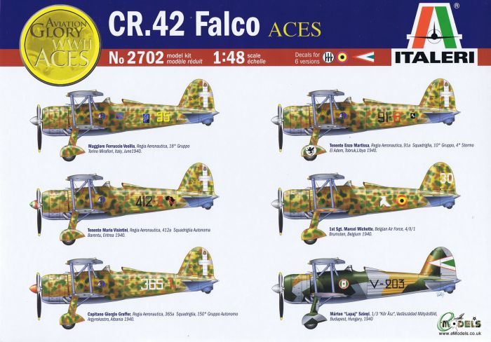 ITALERI 2702 1/48 CR.42 Falco Aces