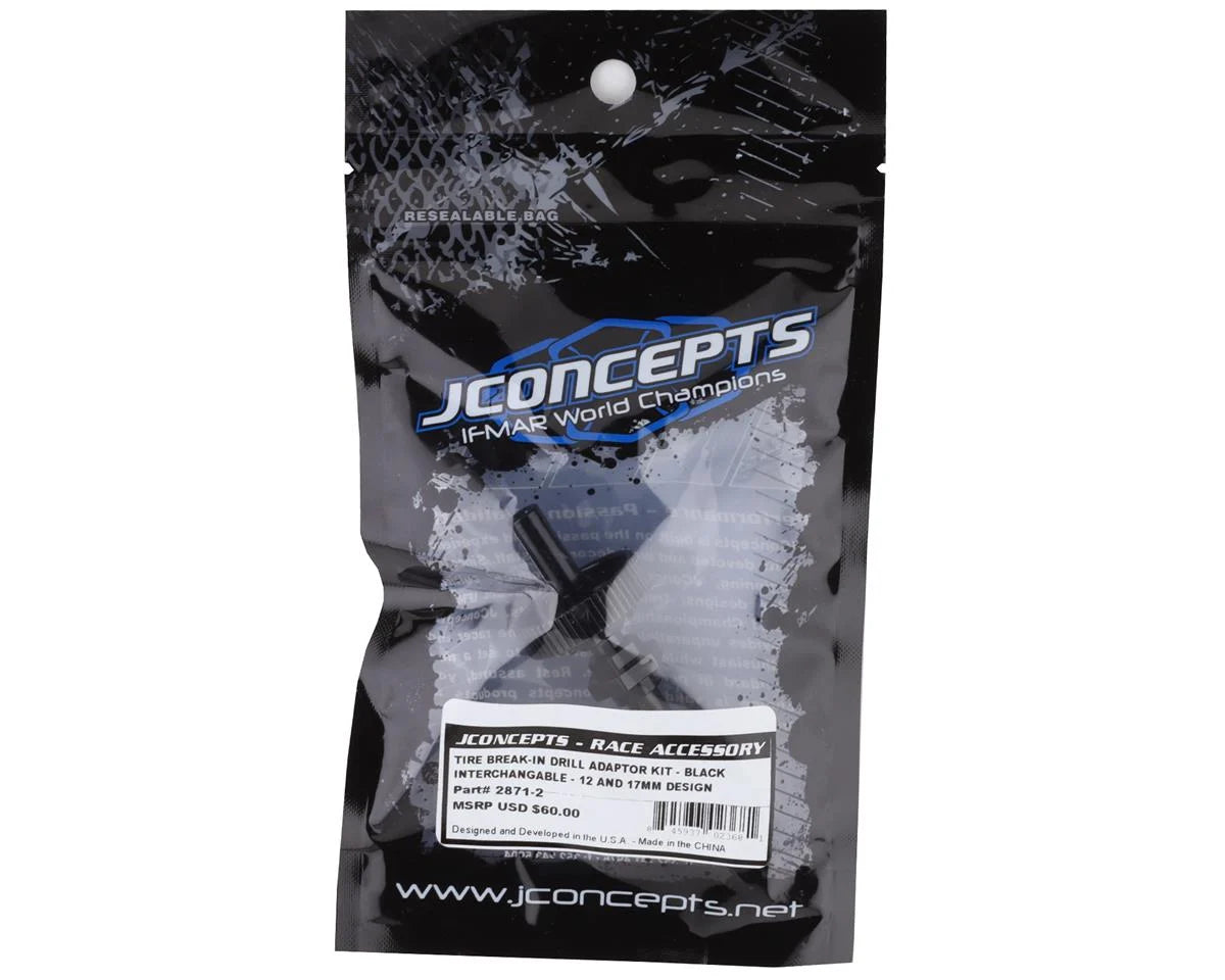JCONCEPTS 2871-2 Tire Break In Drill Adaptor Kit Black