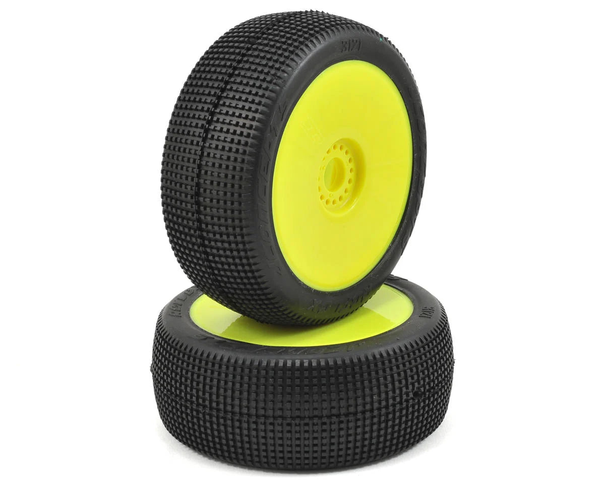 JCONCEPTS 4118-2221 Smoothie 3 2.2" Pre-Mounted Rear Buggy Tires (Yellow) (2) (Green) w/12mm Hex