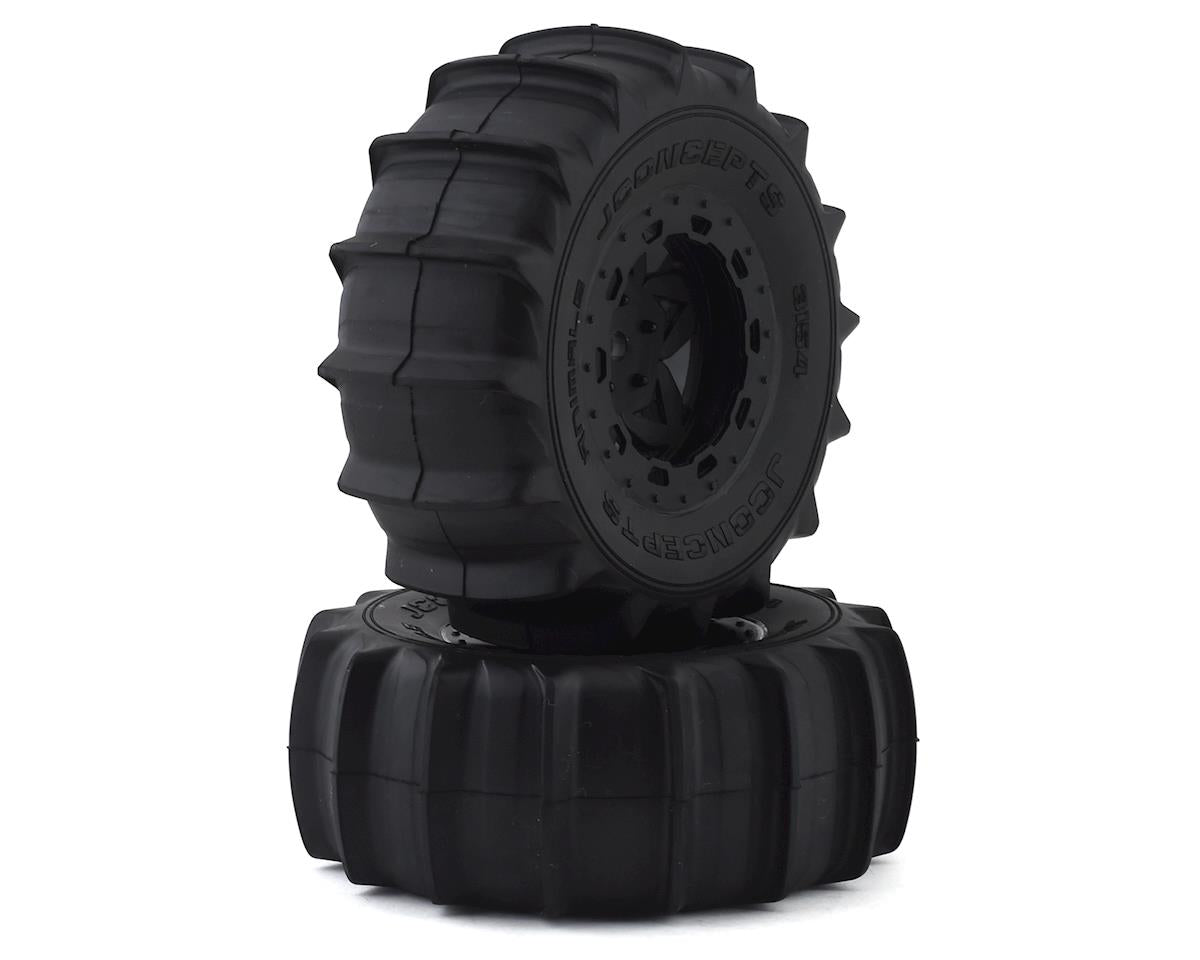 JCONCEPTS 3154-3045 Animal Pre-Mounted SC Tires (Tremor) (2) (Electric Rear) (Yellow) w/12mm Hex