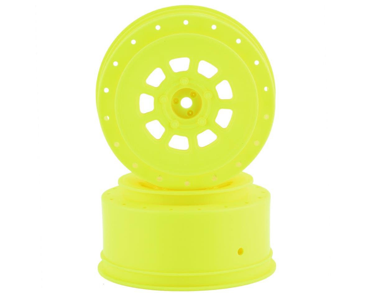 JCONCEPTS 3420Y 9-shot Short Course Wheels w/3mm Offset (2) (Yellow) w/12mm Hex