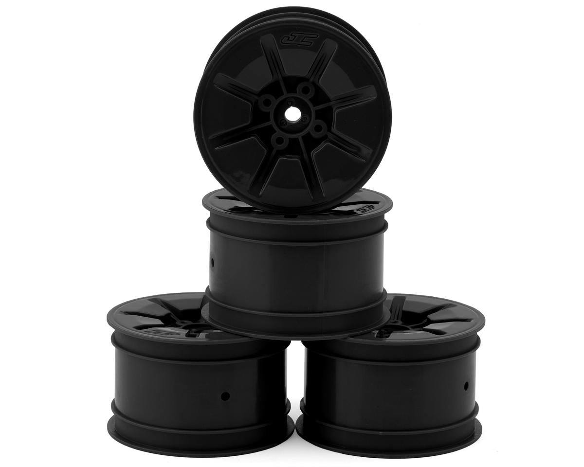 JCONCEPTS 3466B Pioneer 2.2 Rear Buggy Wheels (Black) (4) w/12mm Hex