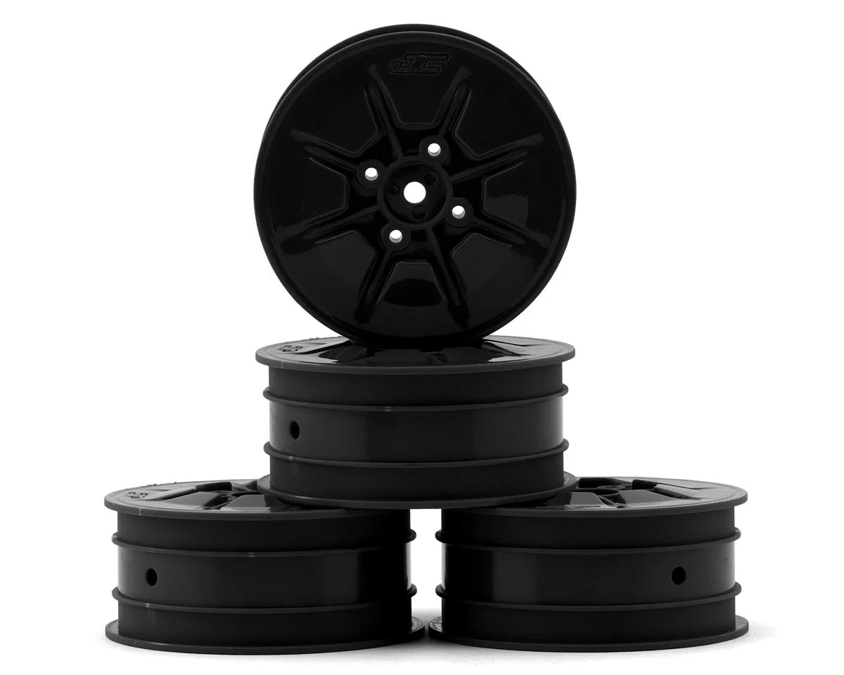 JCONCEPTS 3470B Pioneer 2.2 4WD Front Buggy Wheels (Black) (4) (22X-4, XB4, B74.1) w/12mm Hex