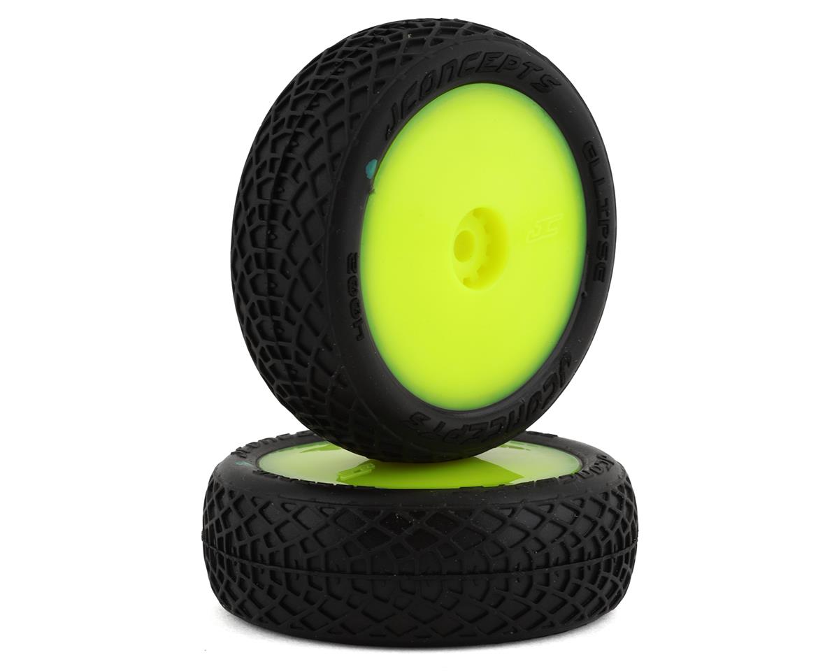 JCONCEPTS 4002-2211 Mini-B Ellipse Pre-Mounted Front Tires (Yellow) (2) (Green)