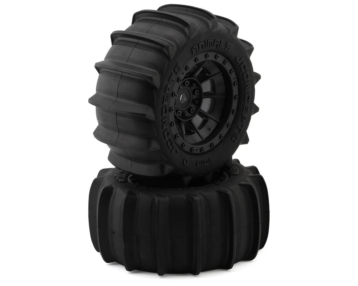 JCONCEPTS 4016-3994 Animals Pre-Mounted Monster Truck Tires w/Hazard Wheel (Black) (2) (Platinum)