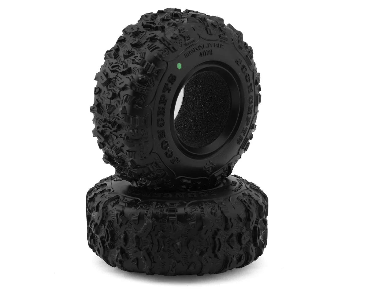 JCONCEPTS 4078-02 Megalithic 1.9" Rock Crawler Tires (2) (4.19” - Class 1) (Green)
