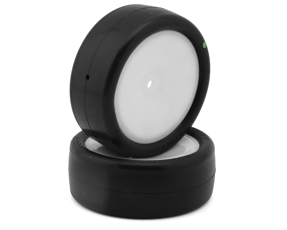 JCONCEPTS 4119-1211 Smoothie 3 2.2" Pre-Mounted 2WD Front Buggy Tires (White) (2) (Green) w/12mm Hex