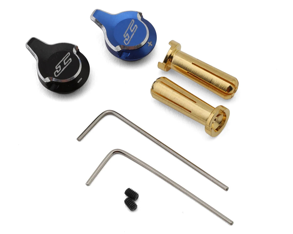 JCONCEPTS 5029 Battery Plug Pull Grips w/5mm Bullet Connectors (Blue/Black)