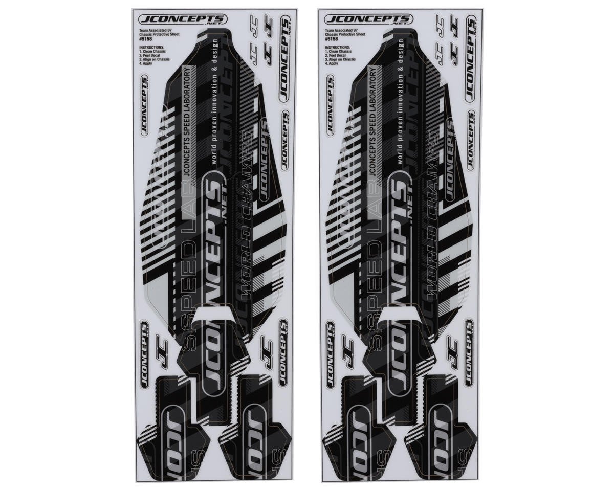 JCONCEPTS 5158 RC10B7 Precut Chassis Protective Sheets (2)