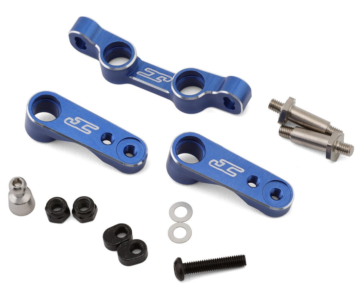 JCONCEPTS 5209-1 Team Associated RC10B7/RC10B7D Aluminum Steering Bellcrank Kit (Blue)