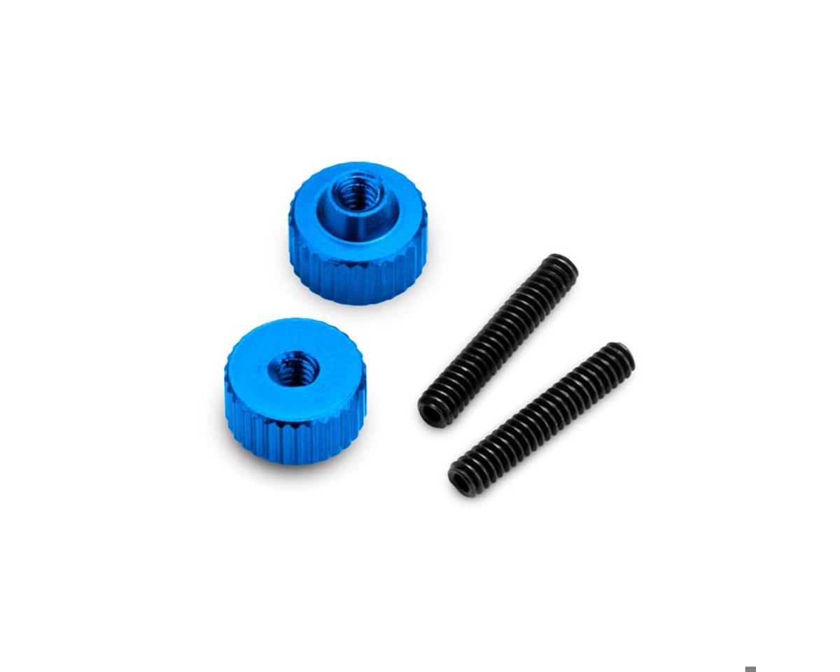 JCONCEPTS 5238-1 4-40 Thumb Nuts w/Set Screw (2) (Blue)