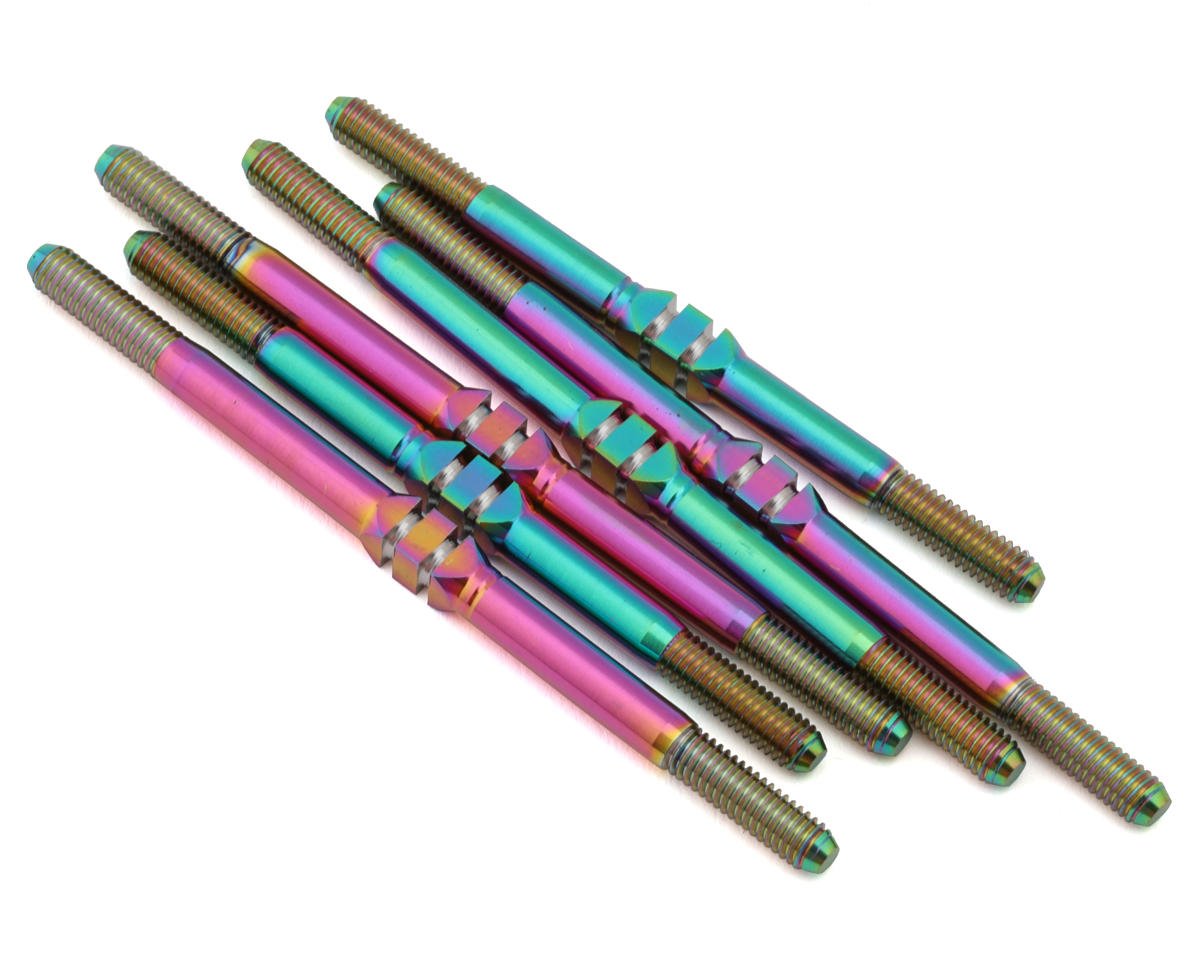J&T BEARING JT10702 Team Associated RC10SC7 Titanium "Milled'' XD Turnbuckles Set (Oil Slick)