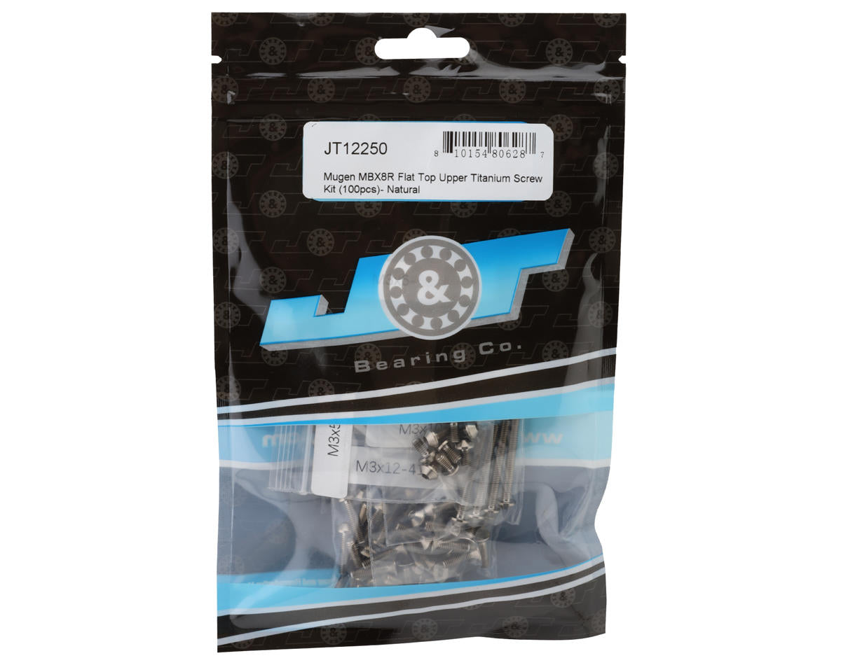 J&T BEARING JT12250 Mugen MBX8R Flat Top Upper Titanium Screw Kit (Natural)