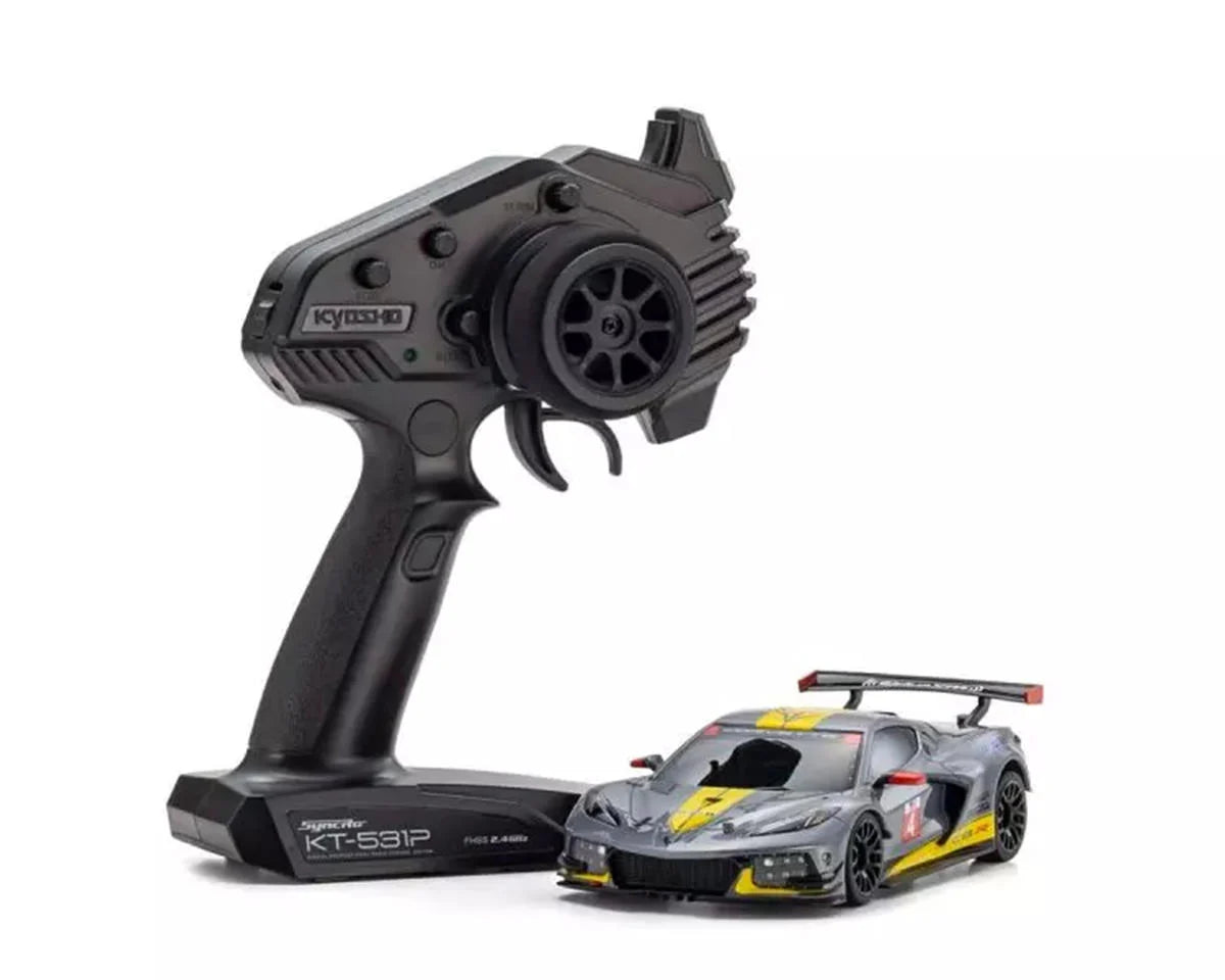 KYOSHO 32356GM MR-04 RWD Mini-Z Readyset w/Chevrolet Corvette C8.R Body (Gunmetal) w/KT-531P 2.4GHz Radio