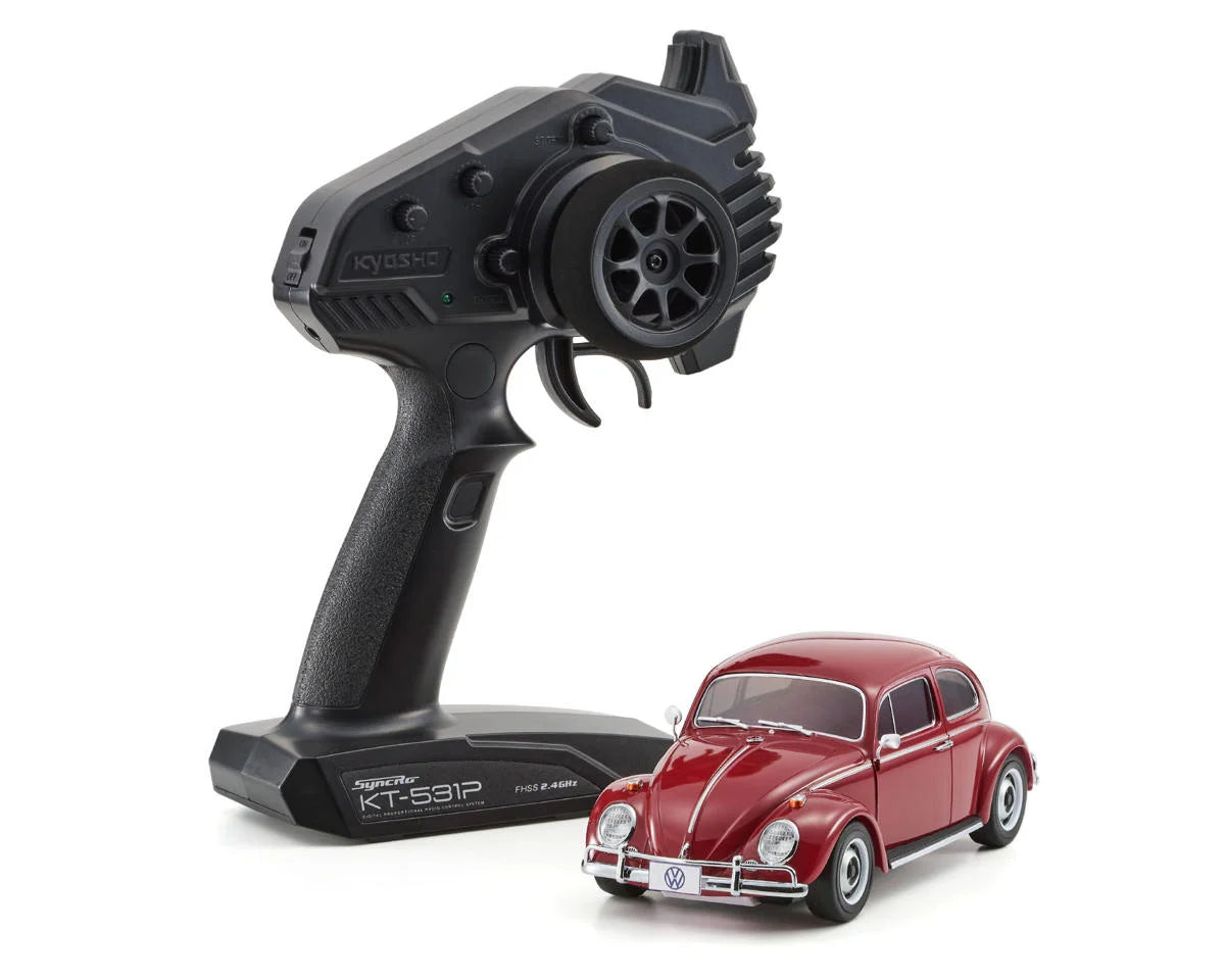 KYOSHO 32374RR MR-04 RWD Mini-Z Readyset w/Volkswagen 1300 Beetle 1966 Body (Ruby Red) w/KT-531P 2.4GHz Radio
