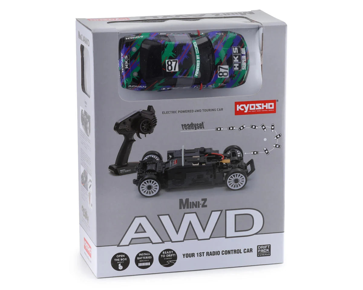 KYOSHO 32652HK MA-020 AWD Mini-Z ReadySet w/HKS Skyline GT-R R32 Body w/KT-531P 2.4GHz Radio