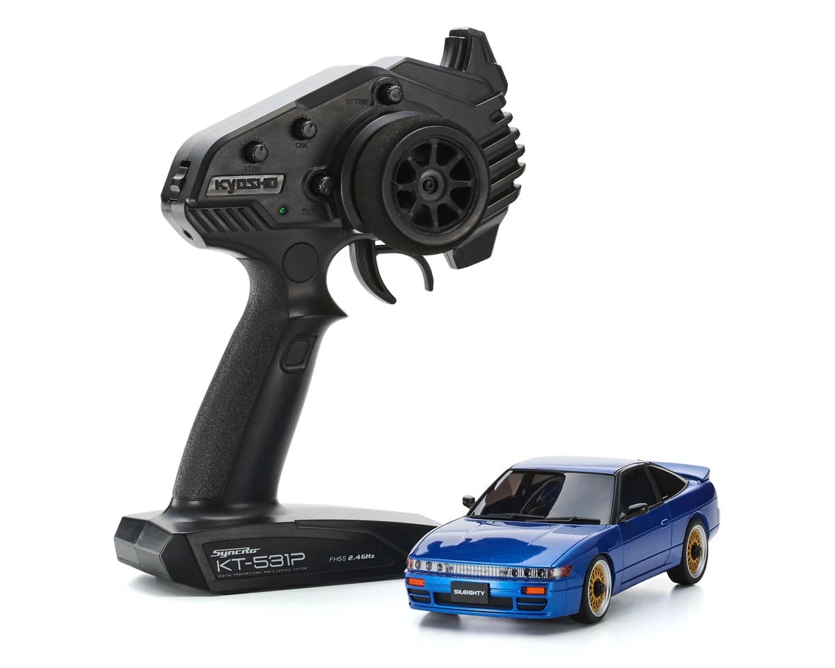 KYOSHO 32660BL MA-020 AWD Mini-Z ReadySet w/Nissan Sileighty Blue Body w/KT-531P 2.4GHz Radio