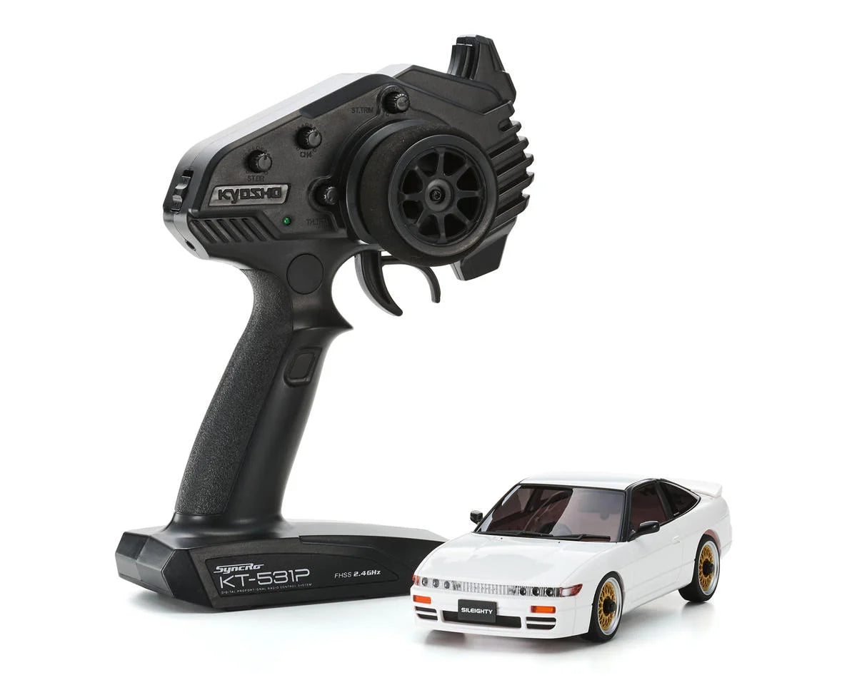 KYOSHO 32660W MA-020 AWD Mini-Z ReadySet w/Nissan Sileighty White Body w/KT-531P 2.4GHz Radio