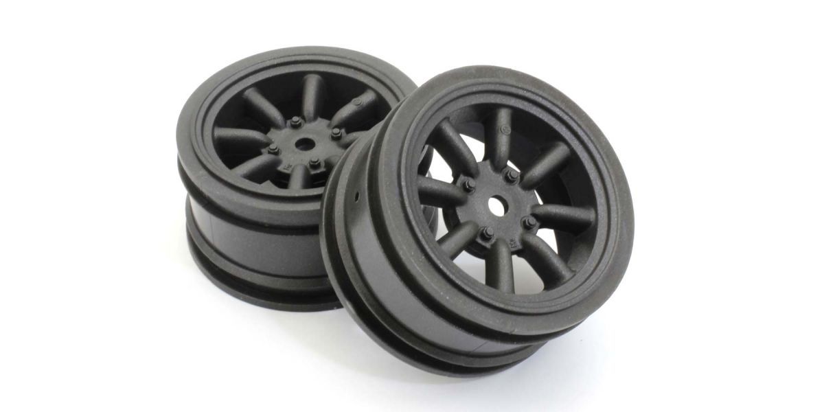 KYOSHO FAH706BK 8-Spoke Watanabe Wheel, Metallic Black, 2pcs