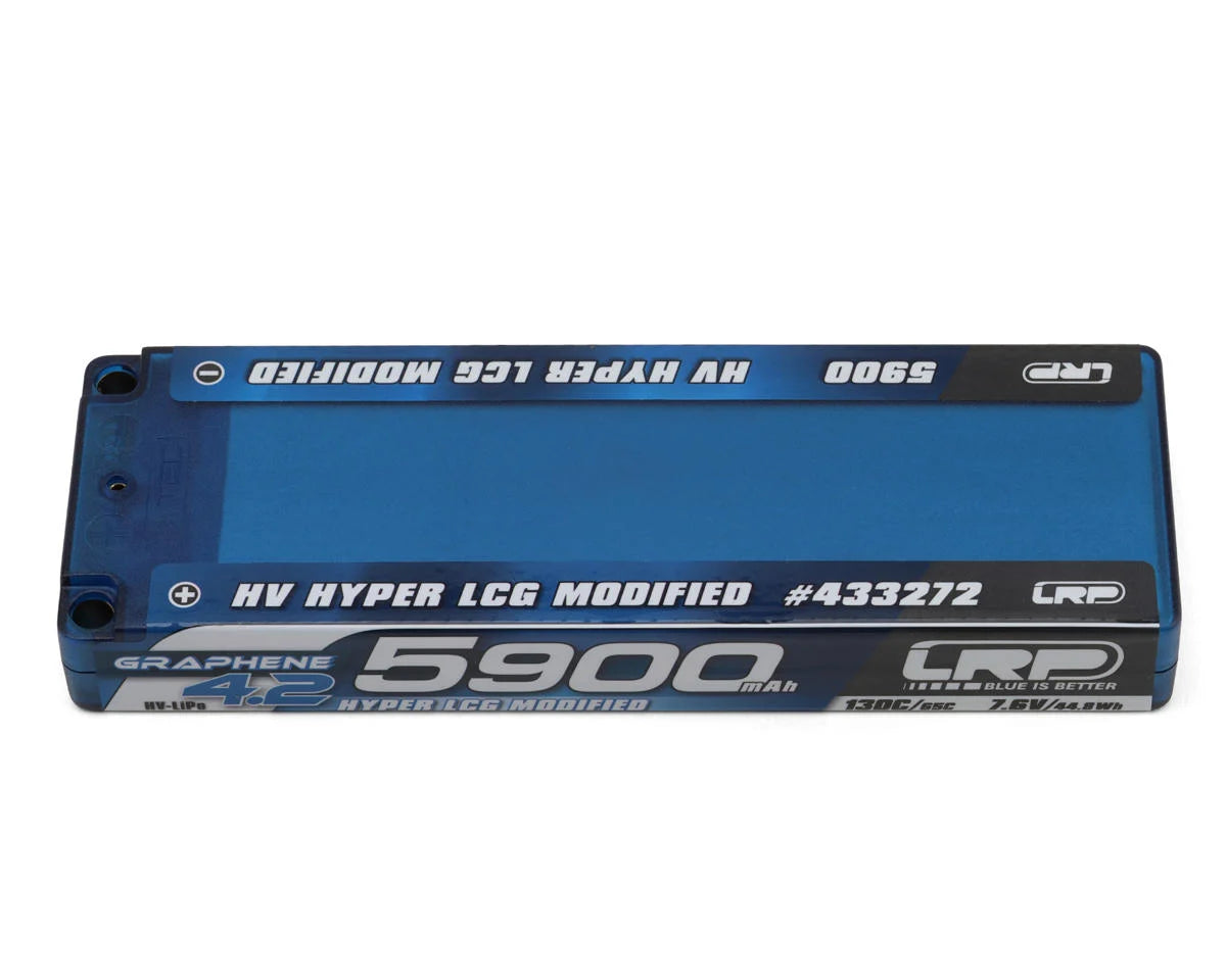 LRP 433272 Hyper LCG Modified 2S Graphene-4.2 Hardcase LiHV Battery 130C (7.6V/5900mAh) (BRCA/EFRA Approved) w/5mm Bullets