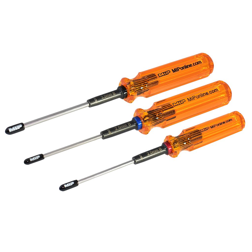 MIP 9606 Hex Driver Ball Wrench Set, Gen 2, Metric (3), 2.0mm, 2.5mm, 3.0mm