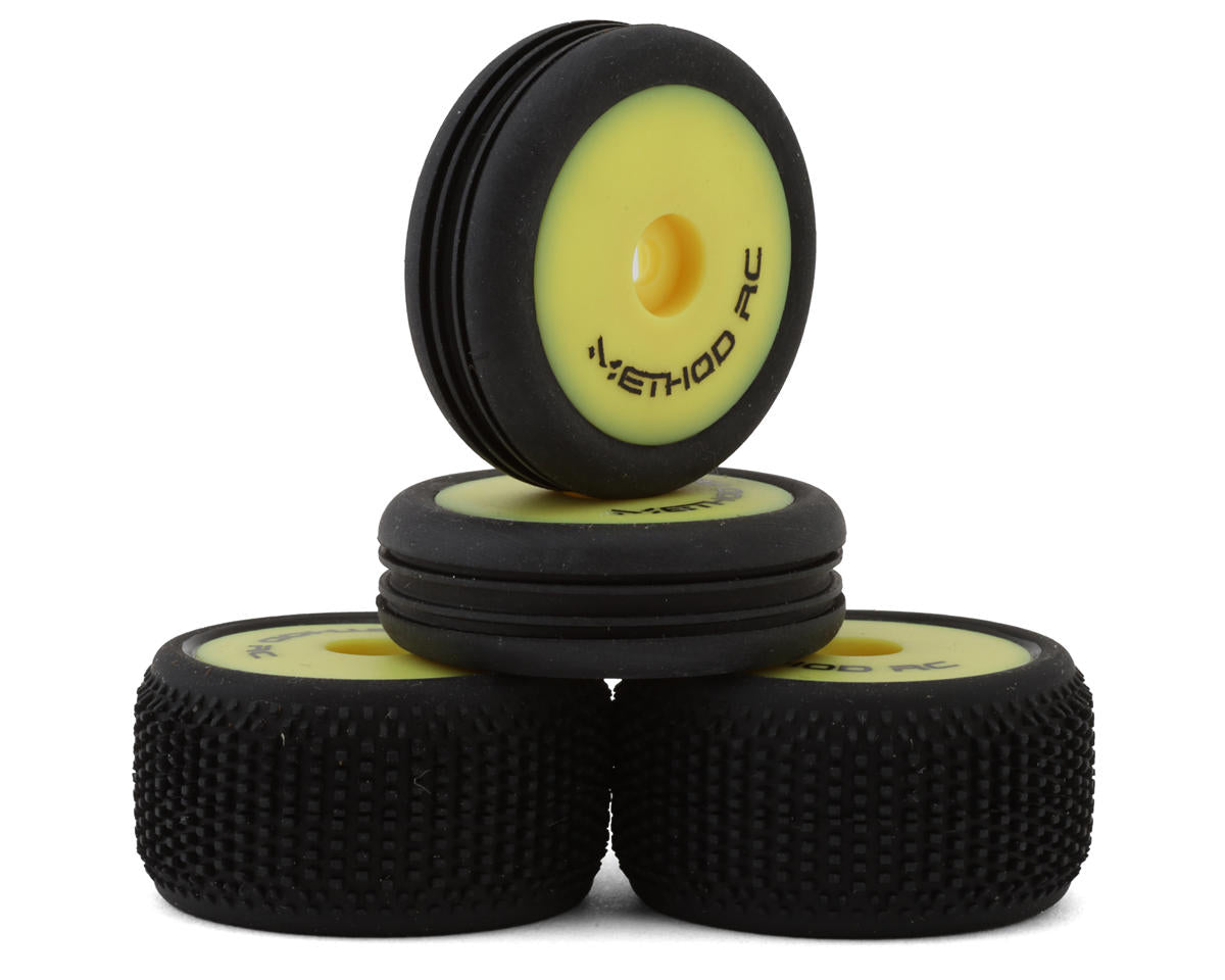 METHOD RC 0606Y Losi Micro-B NitraGrip 1/24 Pre-Mounted Buggy Tires (Yellow) (4) (Ultra Soft) w/7mm Hex