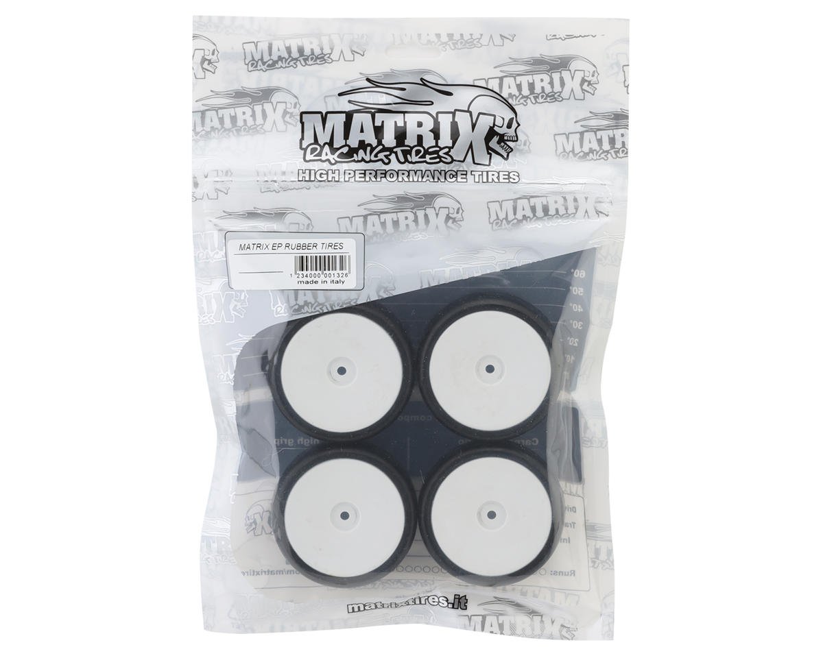 MATRIX EPA-028 1/10 Pre-Mounted On-Road Touring Tires (White) (4) (Asphalt) (28 Shore)
