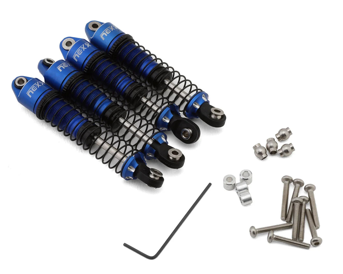 NEXX Racing NX-414-BL Redcat Ascent18 Long Travel Aluminum Oil Shocks (Blue) (4) (59mm)
