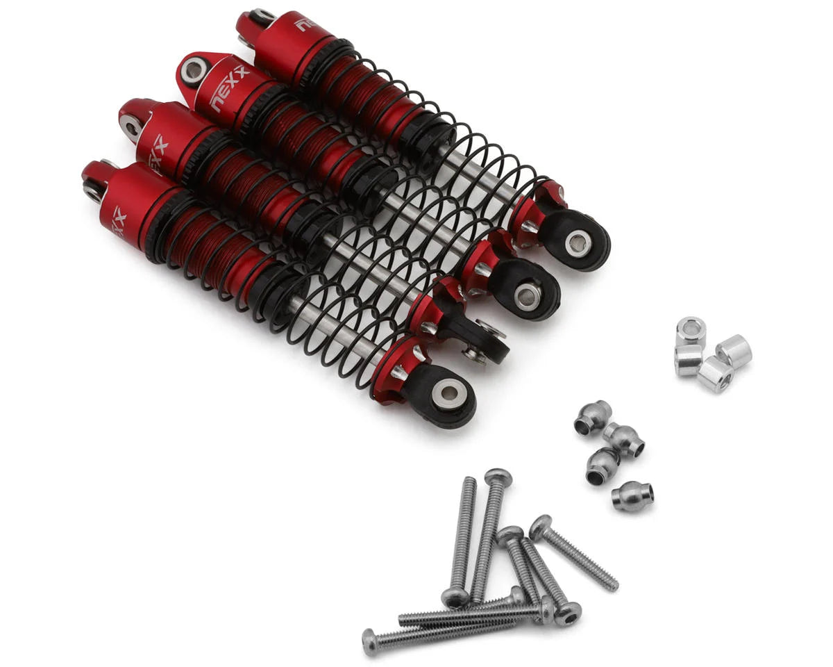NEXX Racing NX-414-R Redcat Ascent18 Long Travel Aluminum Oil Shocks (Red) (4) (59mm)