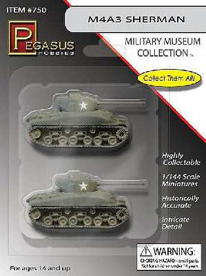 PEGASUS 750 1/144 Scale M4A3 Sherman Tanks (2)