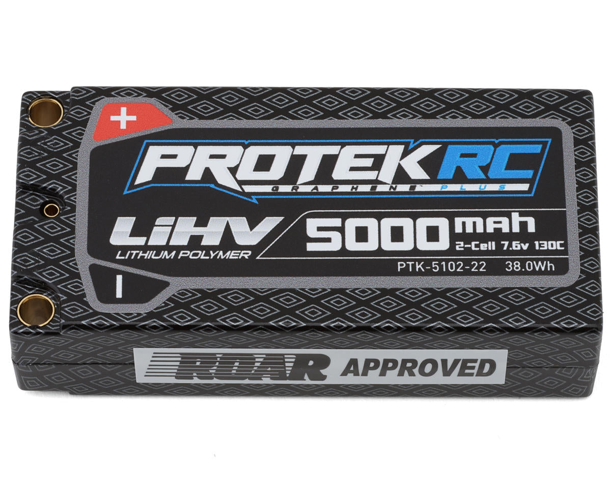 PROTEK PTK-5102-22 2S 130C Low IR Si-Graphene + HV Shorty LiPo Battery (7.6V/5000mAh) w/5mm Connectors